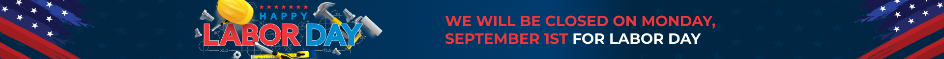 We will be closed on September 1st for Labor day